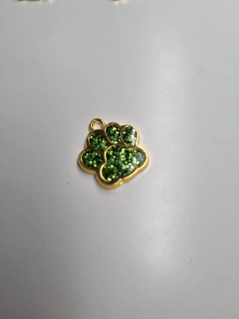 Anhänger/Charm Pfote Glitter Gold