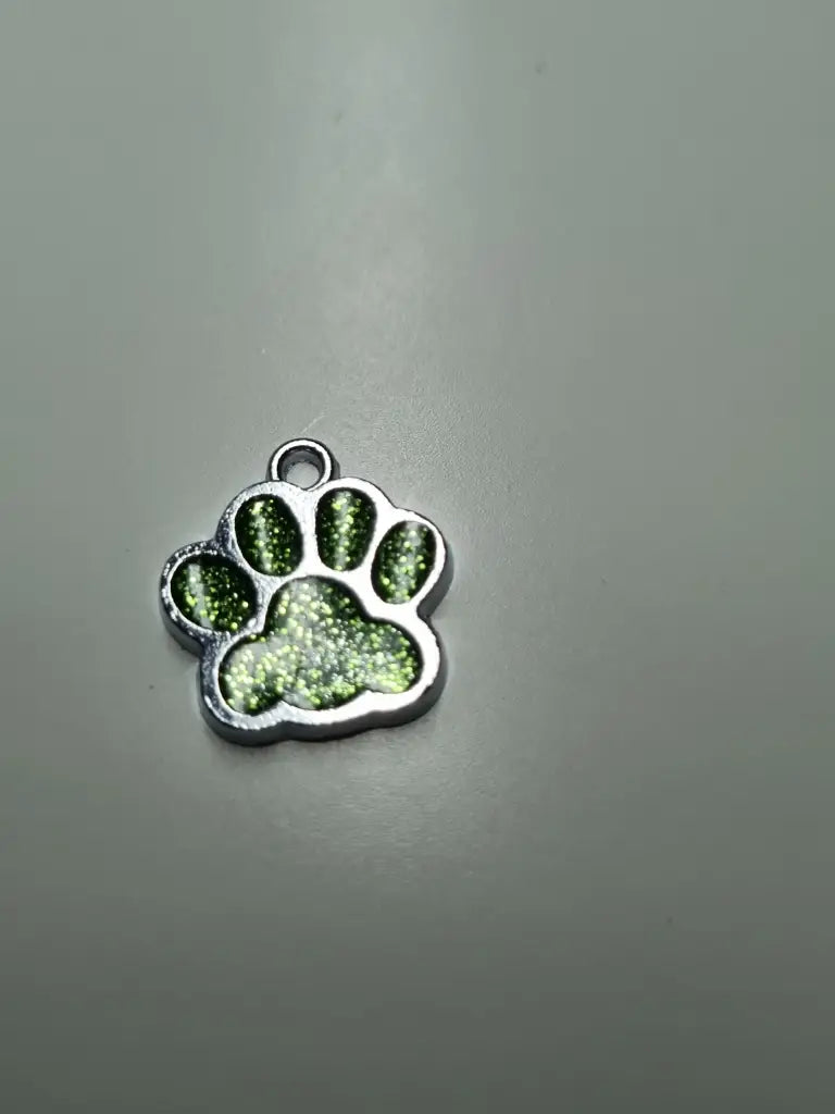 Anhänger/Charm Pfote Glitter Silber