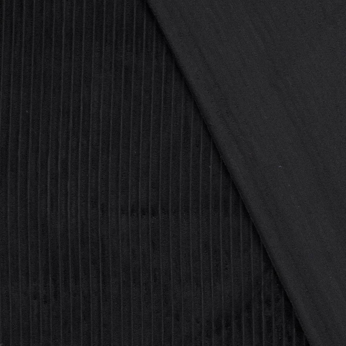 Breitcord | Farbauswahl | 1 cm Rippen Schwarz