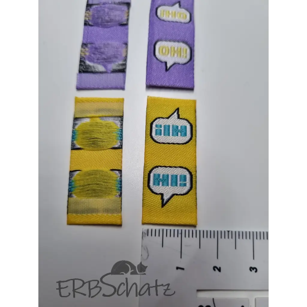 Bunte Label zum Einnähen