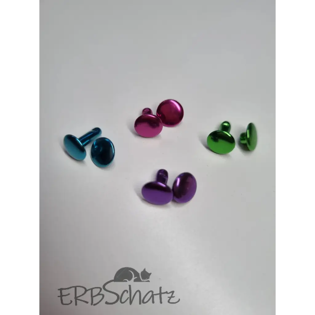 Doppelkopfnieten metallic bunt 8x8mm