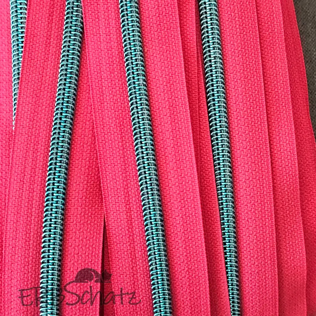Endlosreißverschlüsse Metallic Colours Bunt - Pink / Türkis