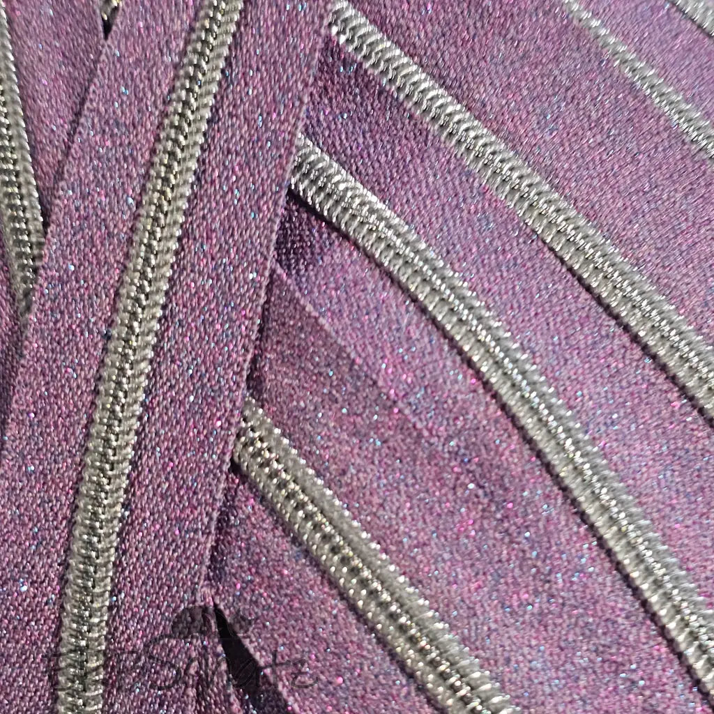 Endlosreißverschlüsse Shiny Lurex - Lavendel/Silber