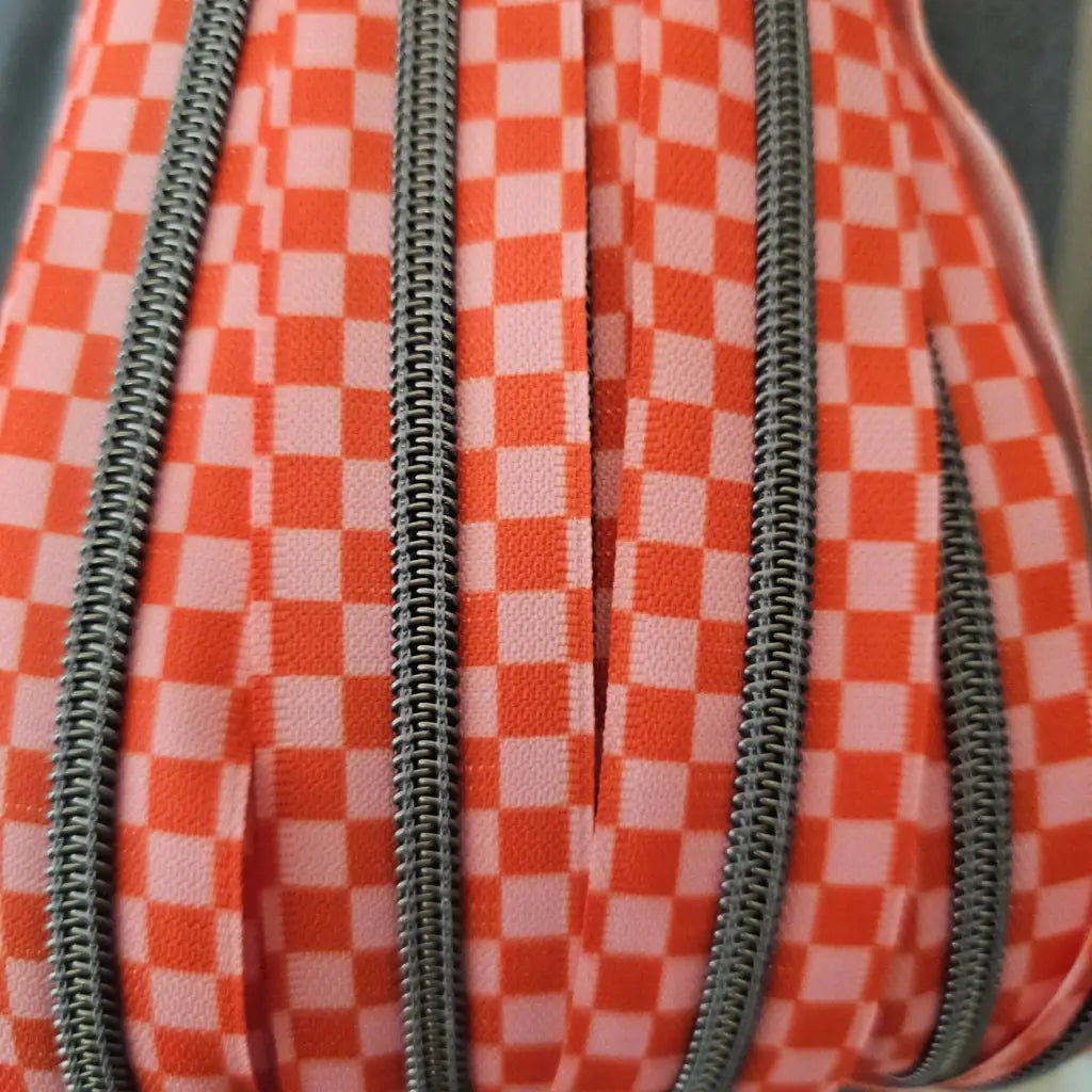 Endlosreißverschluss bedruckt Schachbrett Designs - Gr.5