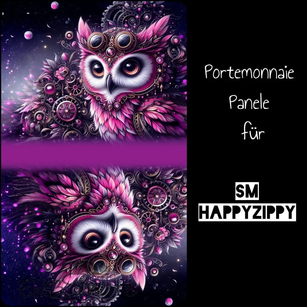 HappyZippy KL Portemonnaie Panele Steampunk Owl | 25 x 15cm
