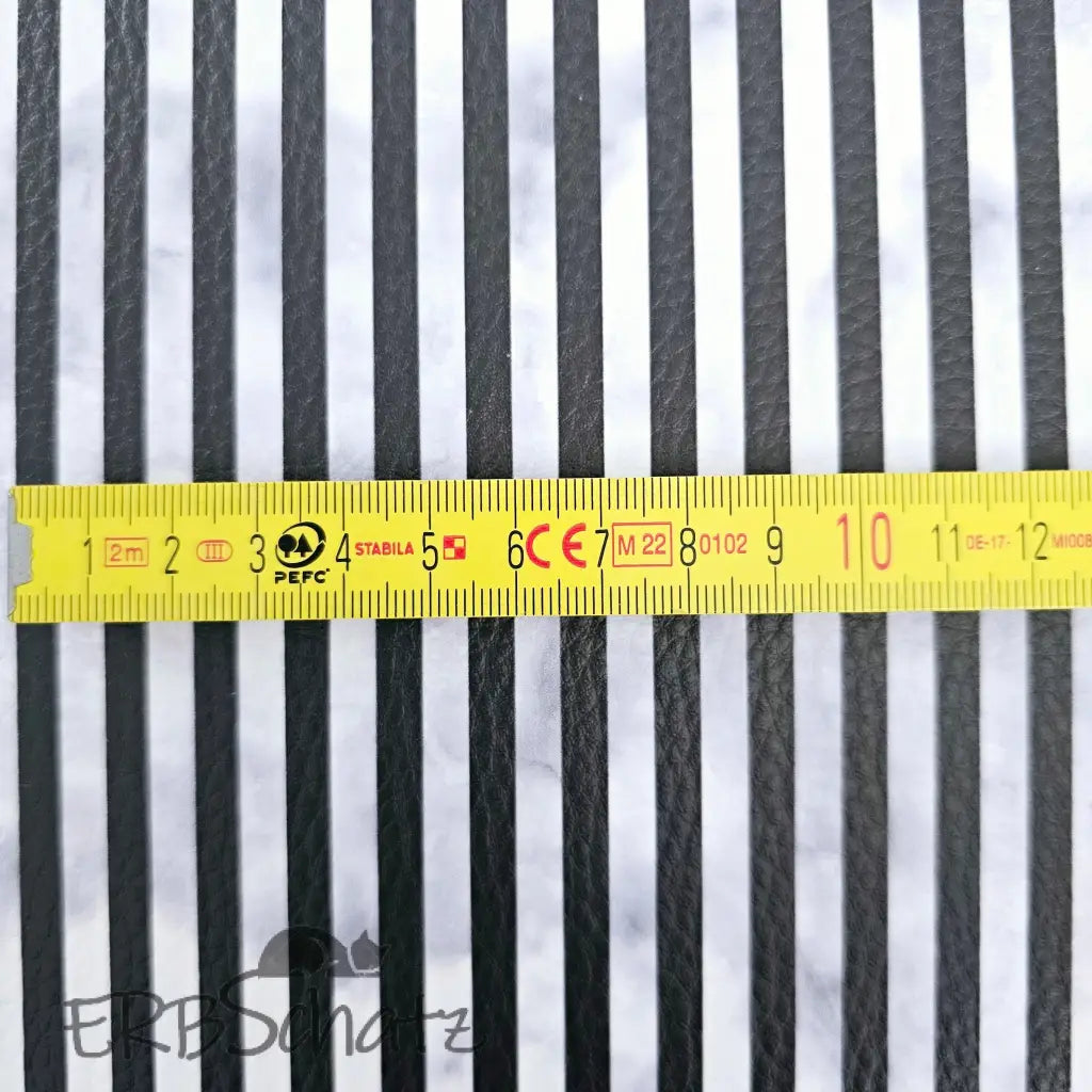 Kunstleder Black & White Vintage Stripes 50 x 140 cm