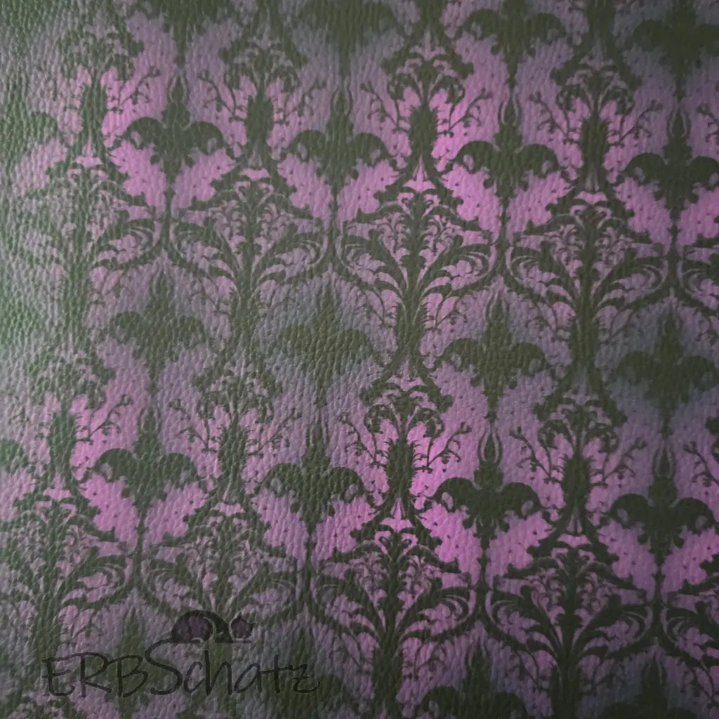 Kunstleder Goth Dark Purple Ornaments 50 x 140 cm - KL50