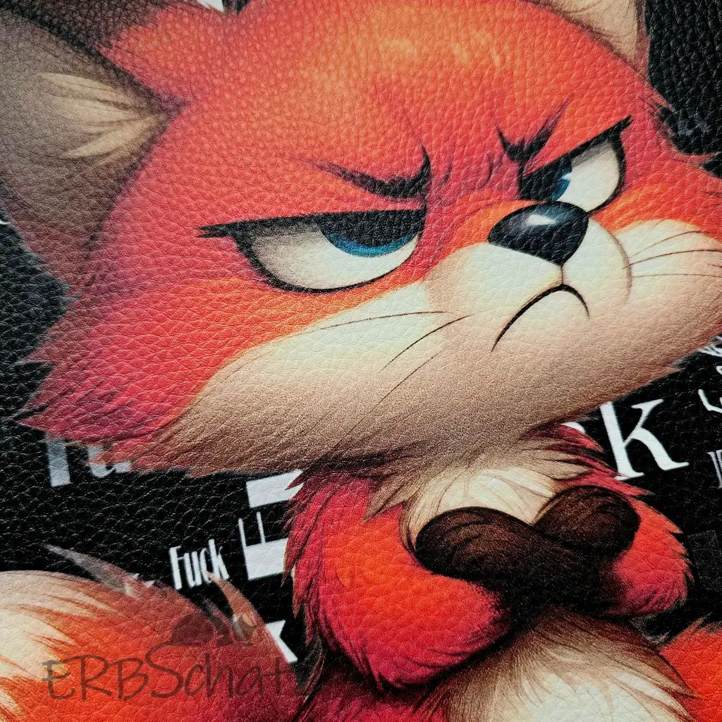 Kunstleder Panel Grumpy Fox 25x 25cm - P25