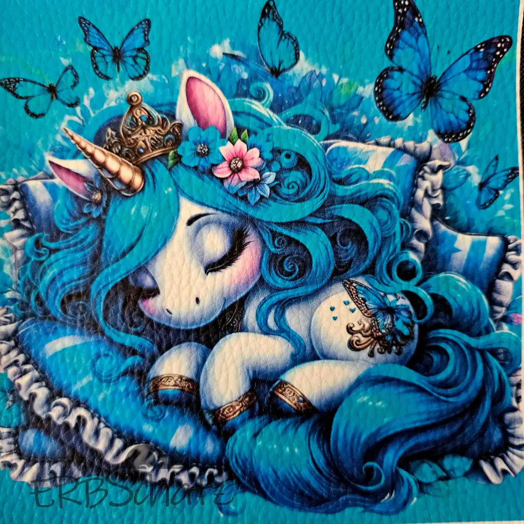 Kunstleder Panele Cute Einhorn Collection 15x 15cm - Sleepy