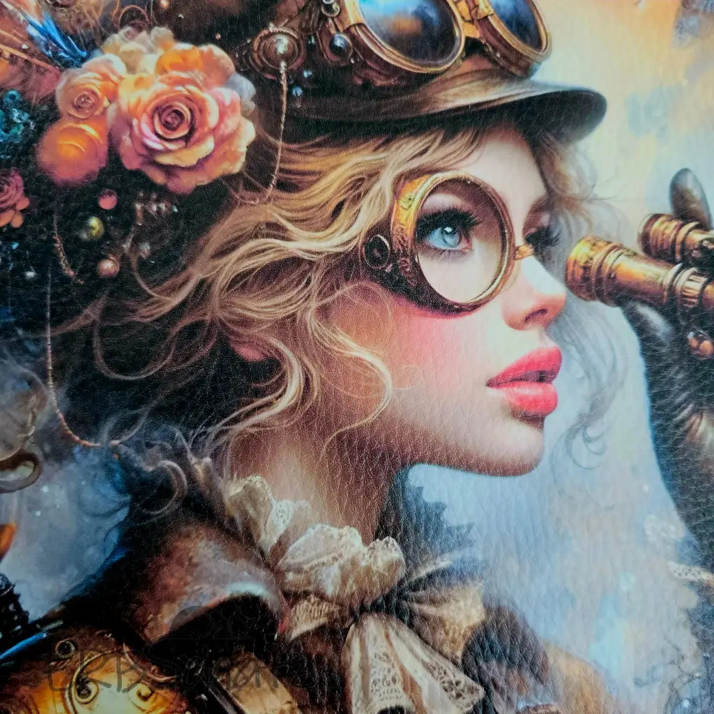 Kunstleder Panele Golden Steampunk Girl Collection 25 x cm