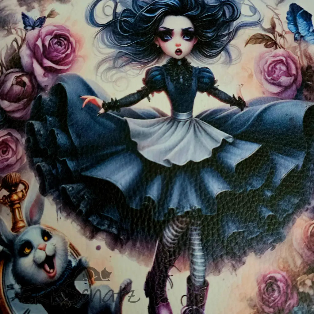 Kunstleder Panele Goth Alice 25x 25cm - P25
