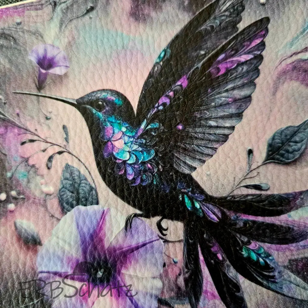 Kunstleder Panele Lilac Hummingbird | 25x 25cm - Lilac - P25