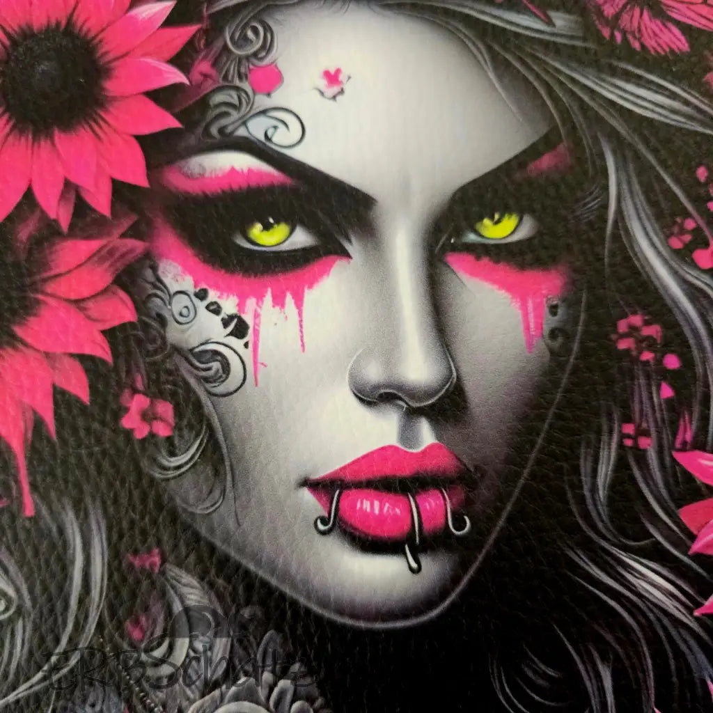 Kunstleder Panele Rocking Sunflower Lady | 30x 30cm