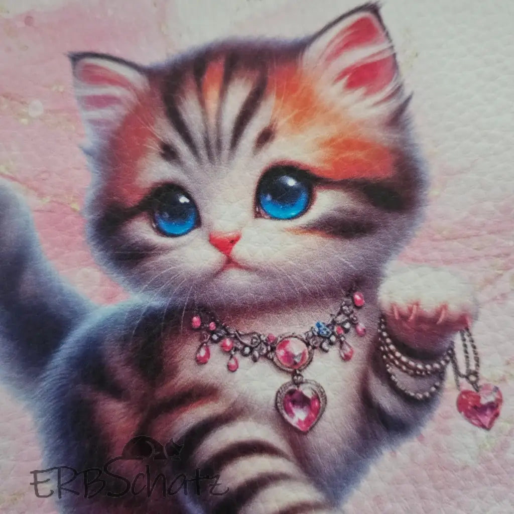 Kunstleder Panele Schmuckkatze 15x 15cm P15