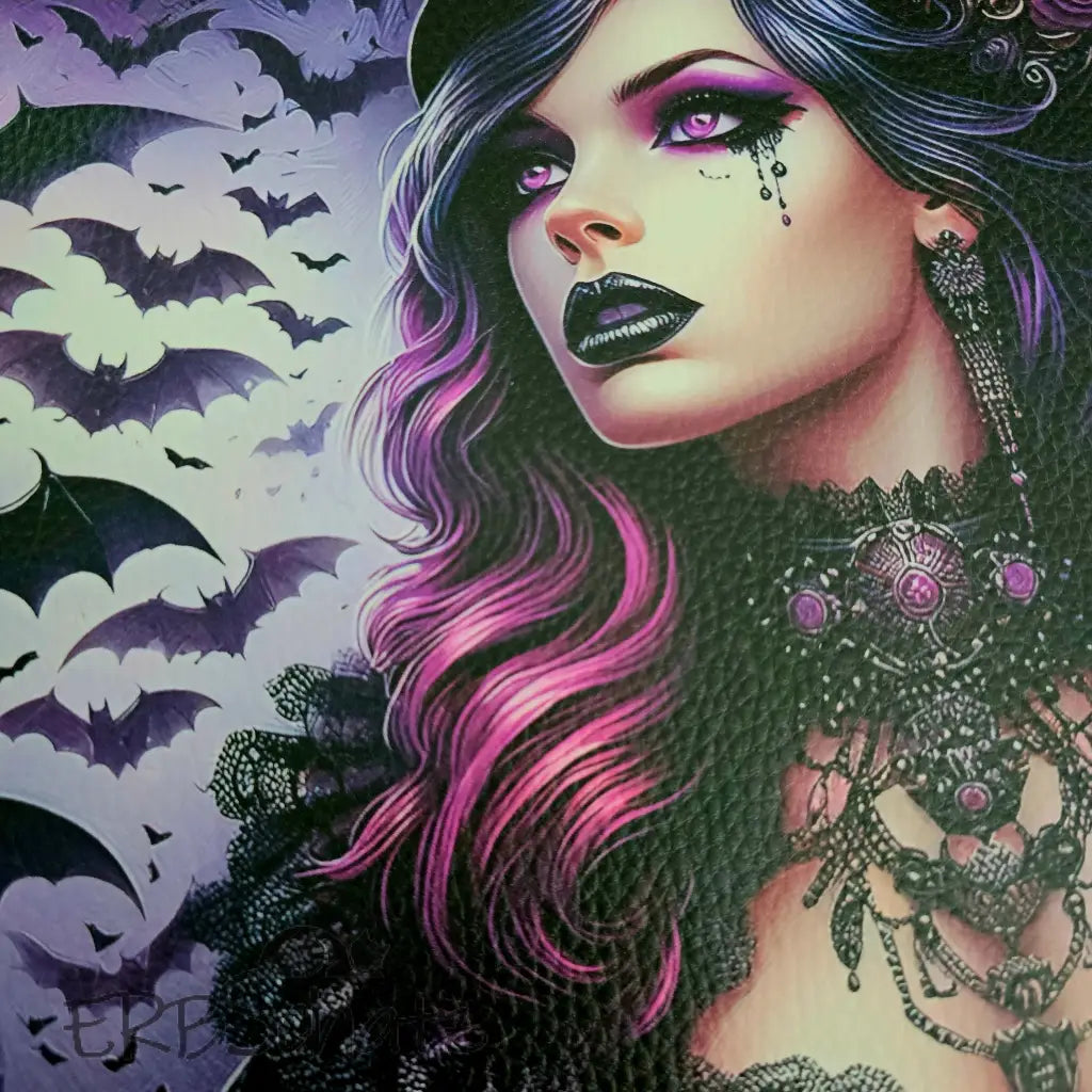 Kunstleder Panele Vibrant Woman & Bats 25x25 cm - P25