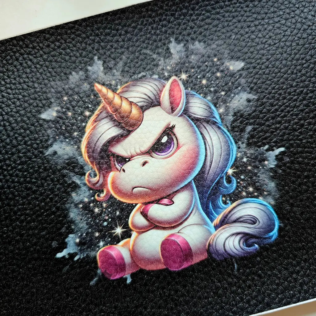 Kunstleder Panel Portemonnaie Grumpy Glitter Unicorn 25x