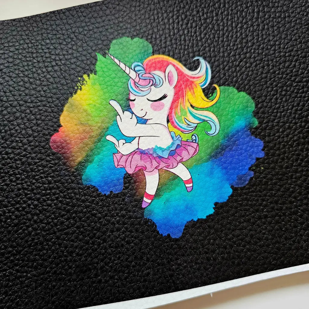 Kunstleder Portemonnaie Panel Einhorn Ballerina 25x 15cm PP