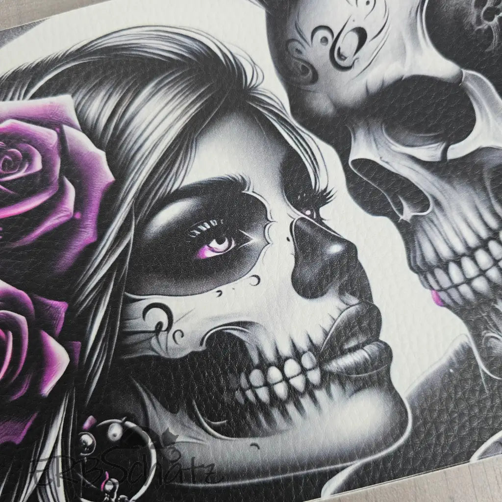 Kunstleder Portemonnaie Panel Skeleton Love 25x 15cm - PP