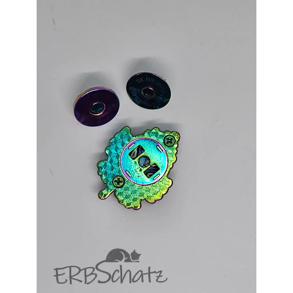 Magnet Taschenverschluss Blatt Rainbow