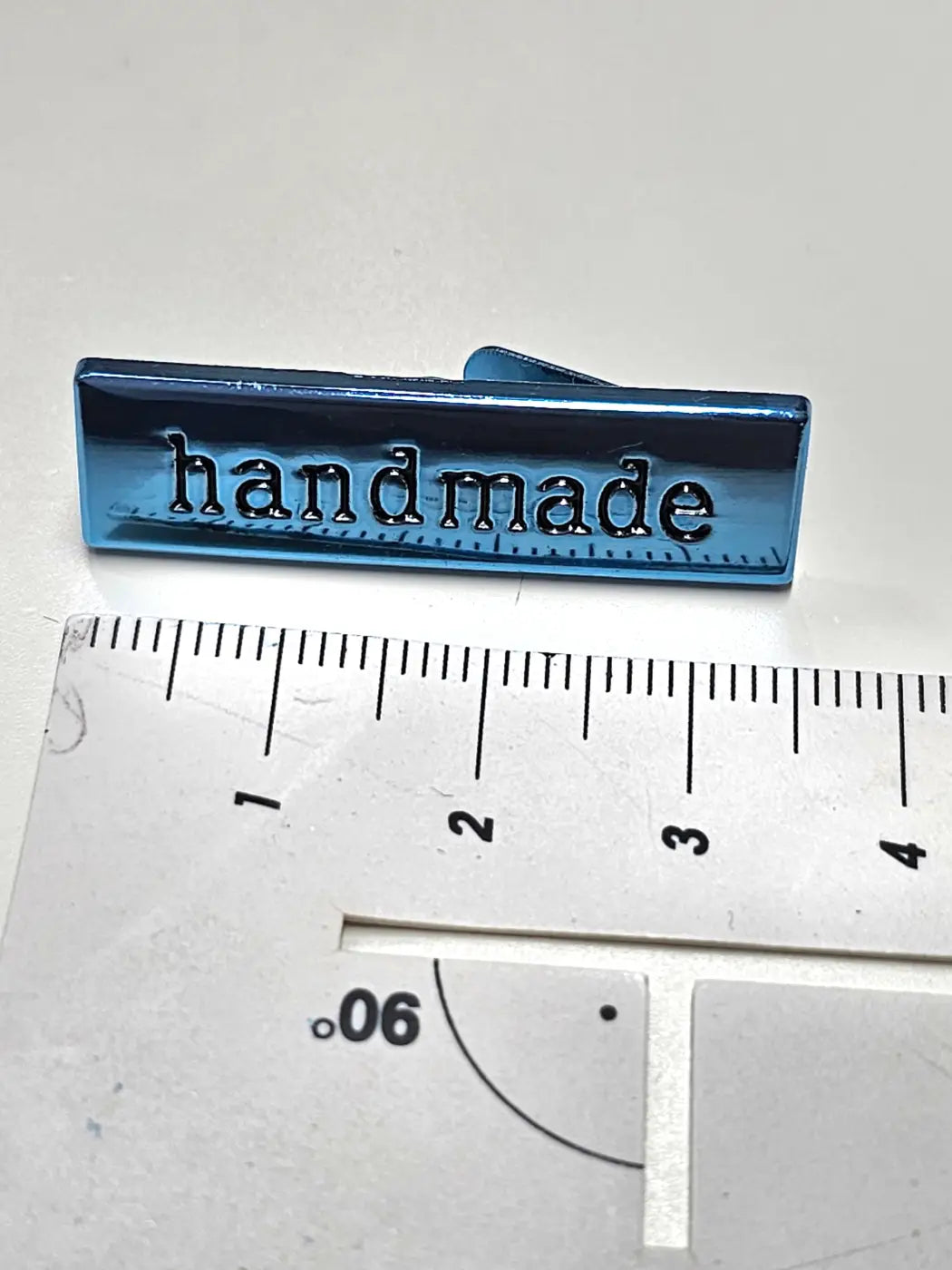 Metall Label ’Handmade’ Metallic Colours Blau