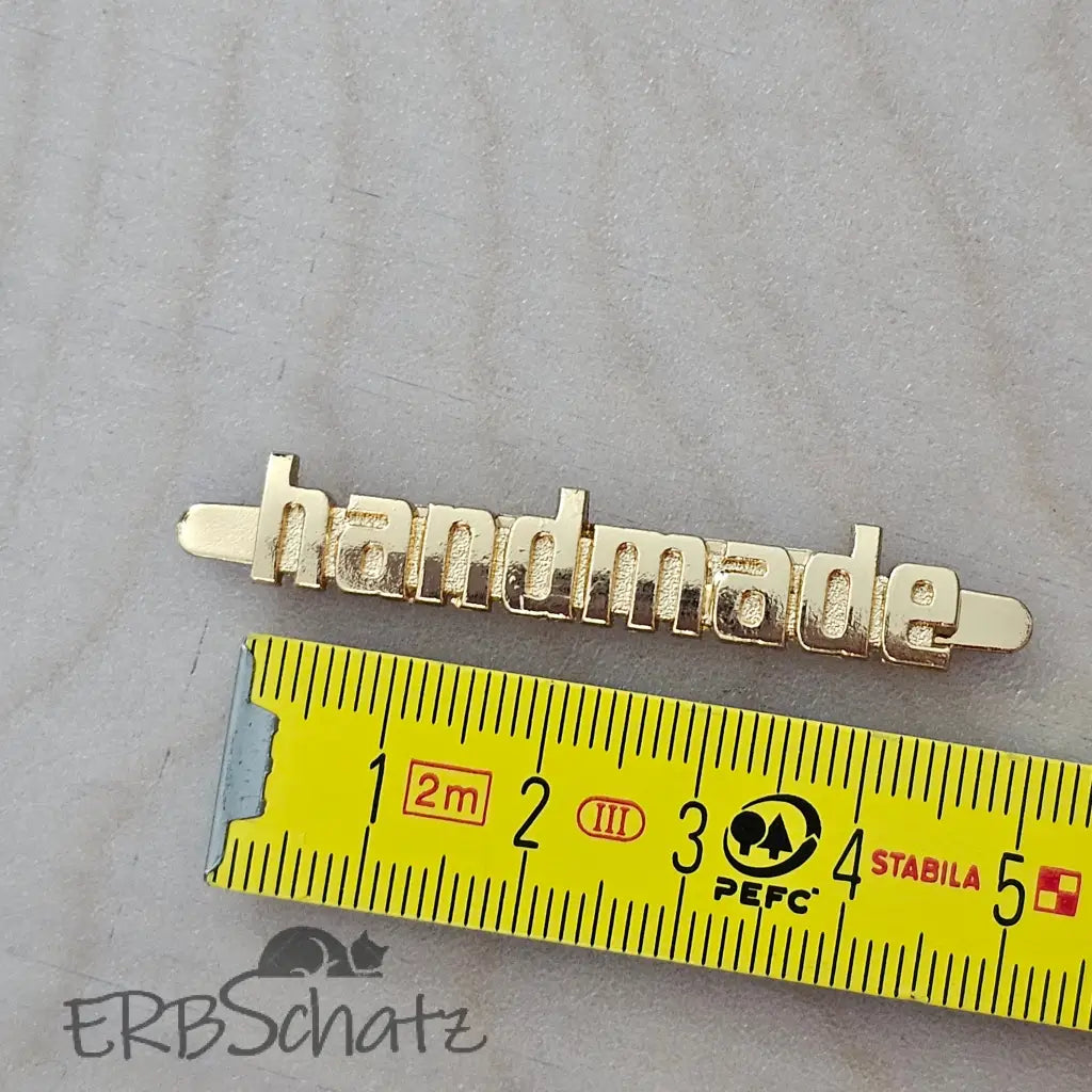 Metall Label ’Handmade’ Modern - Gold