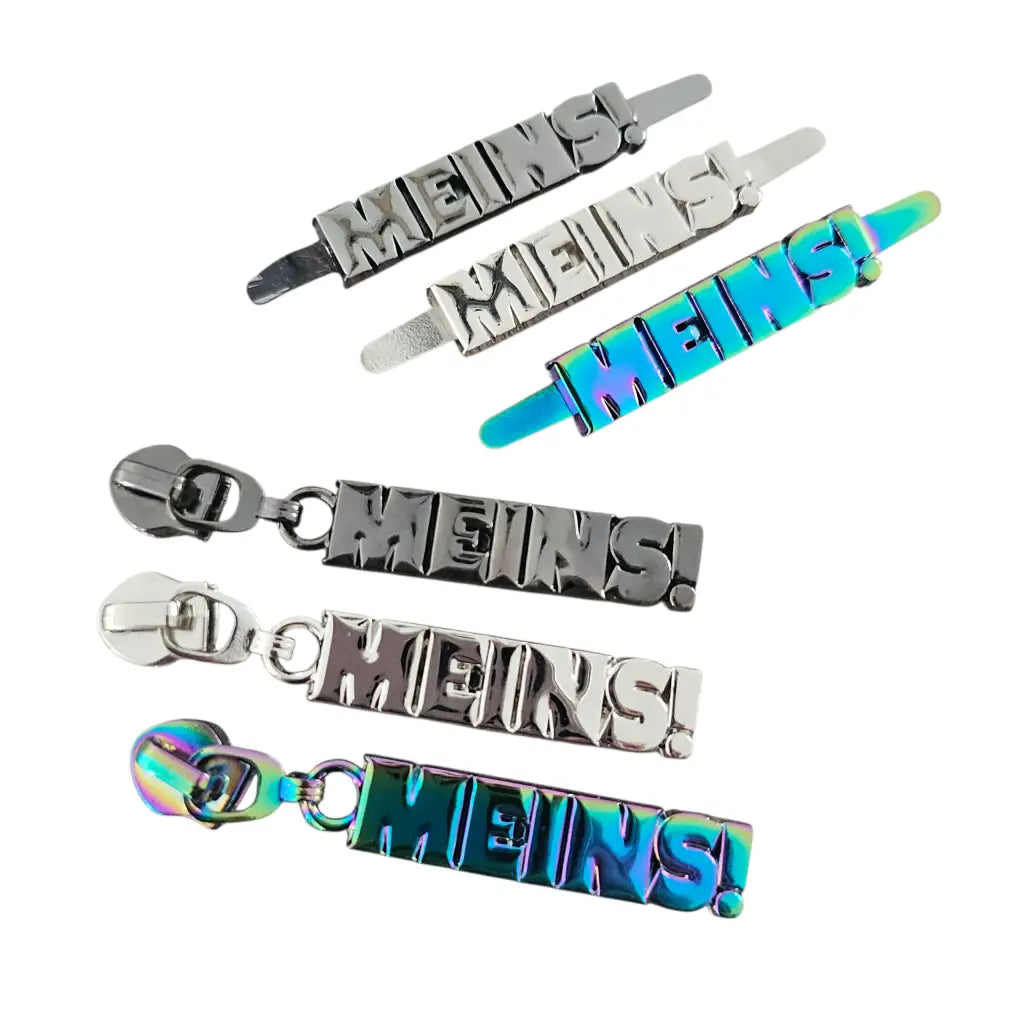 Metall Label ’MEINS’ Rainbow