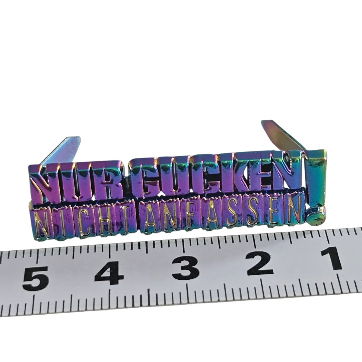 Metall Label ’Nur gucken nicht anfassen’ Rainbow