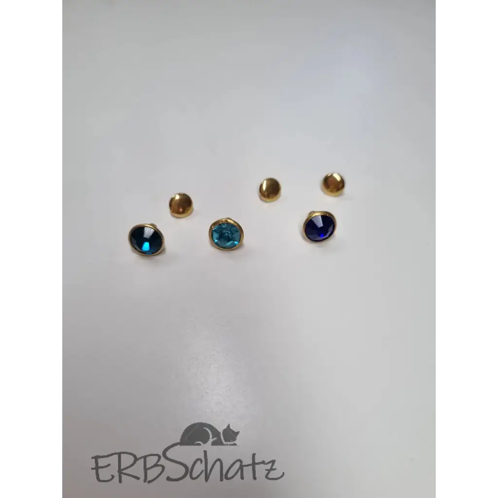 Nieten Gold mit Strassstein Farbauswahl 8x4 mm