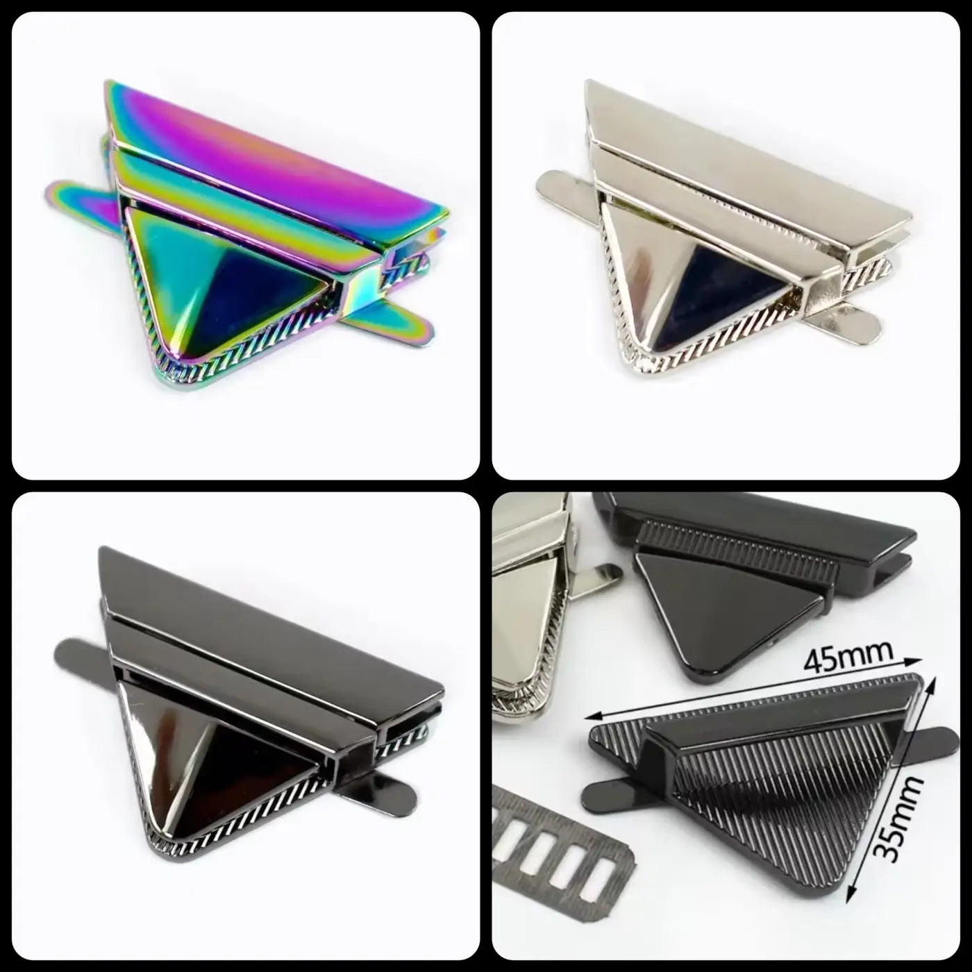 Taschen Steckverschluss Dreieck Rainbow