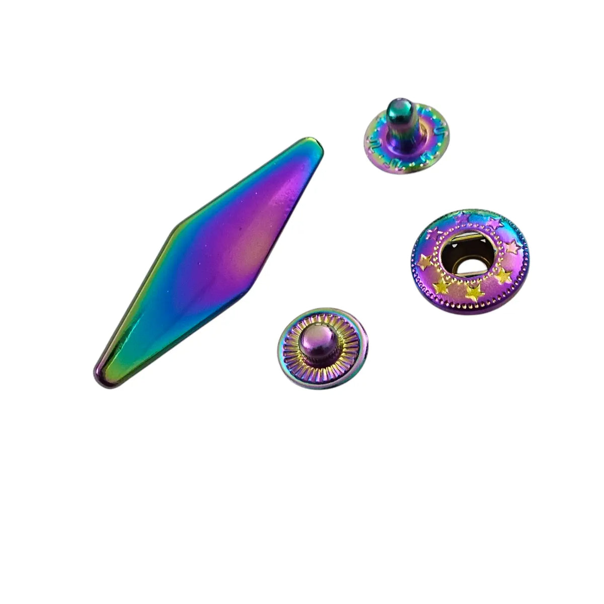 Taschenverschlüsse Druckknopf Rautenform Rainbow