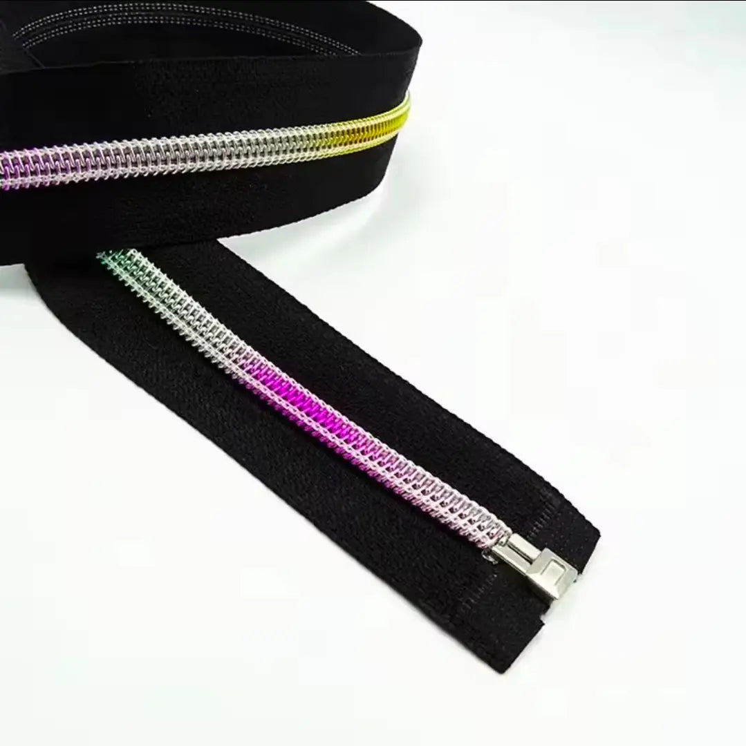Teilbare Reißverschlüsse Black Rainbow | 60 cm