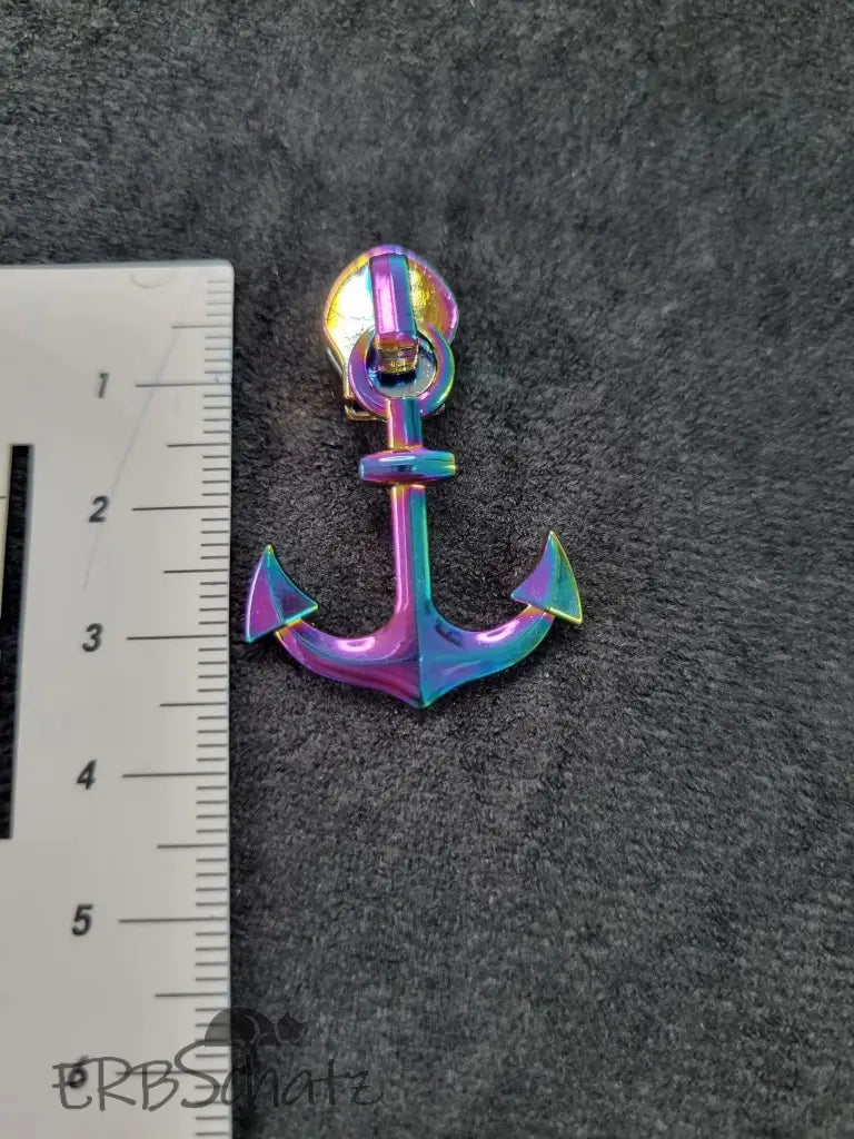 Zipper Anker Regenbogen - Reißverschluss Schieber Gr.5