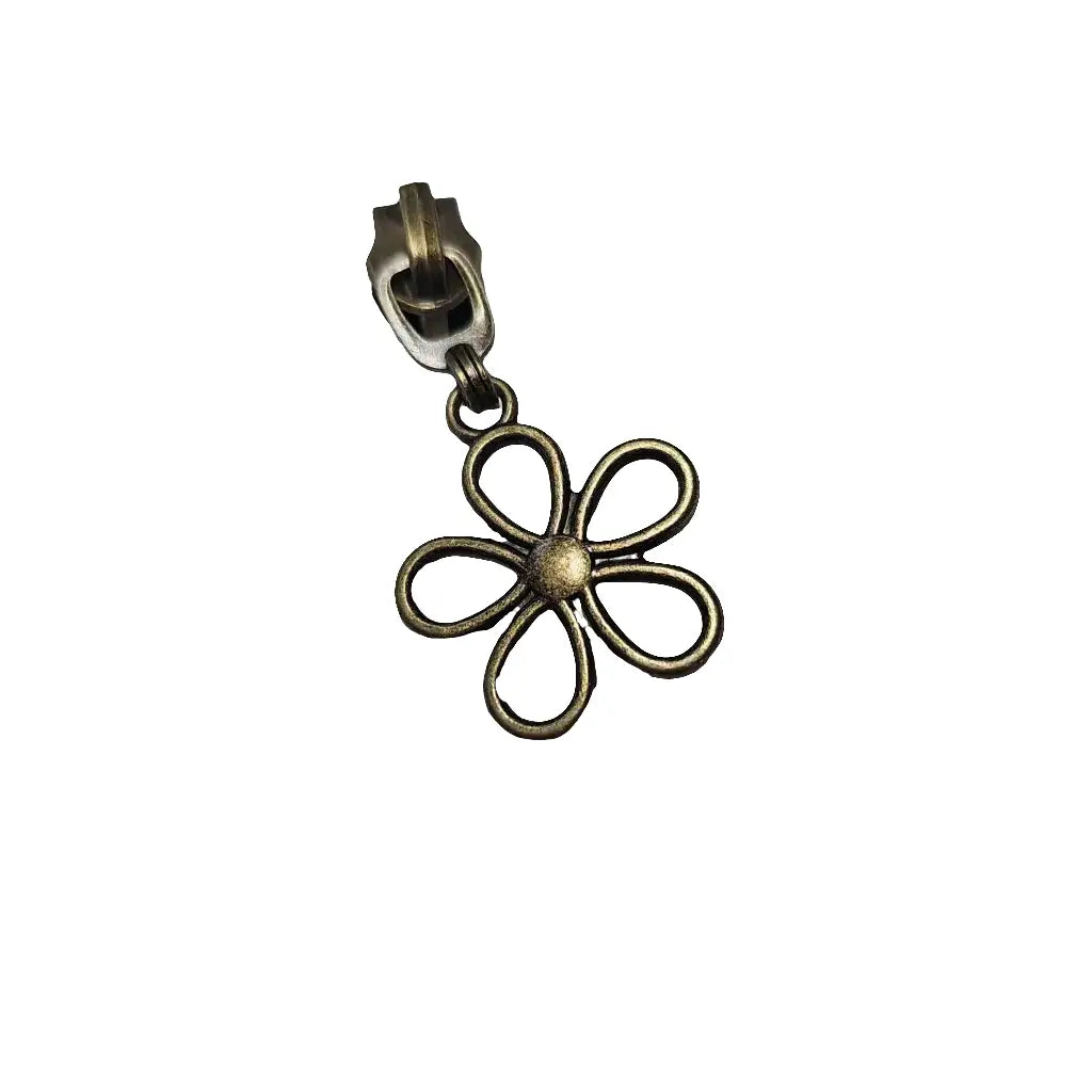 Zipper Blume Gold - Reißverschluss Schieber Gr.5
