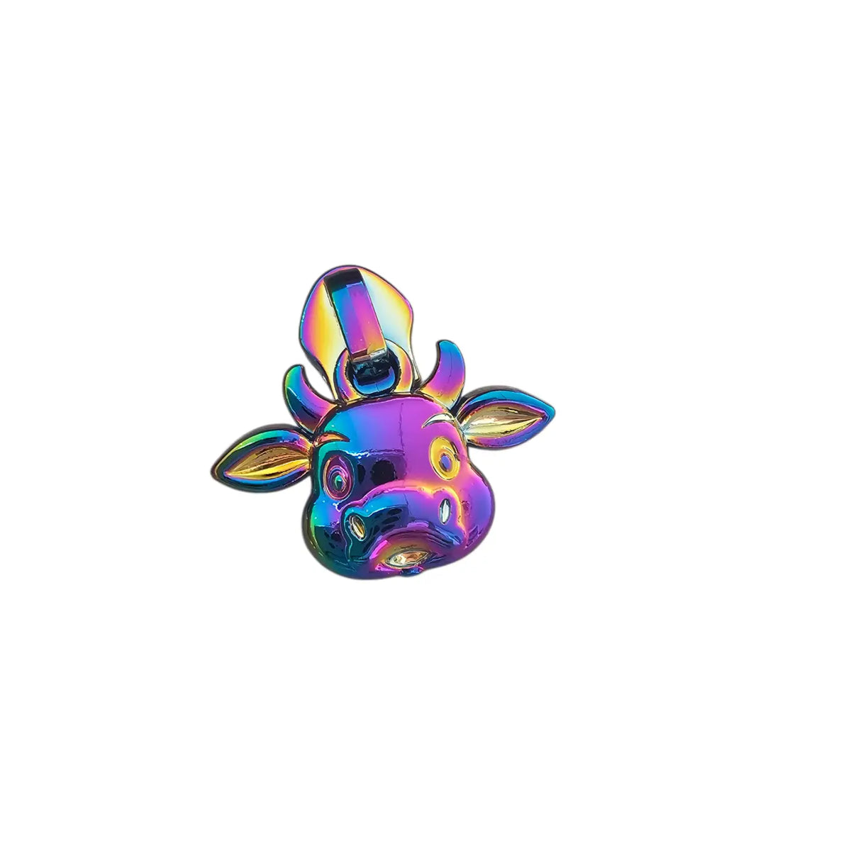 Zipper Cutie Cow Gun Metal - Reißverschluss Schieber Gr.5