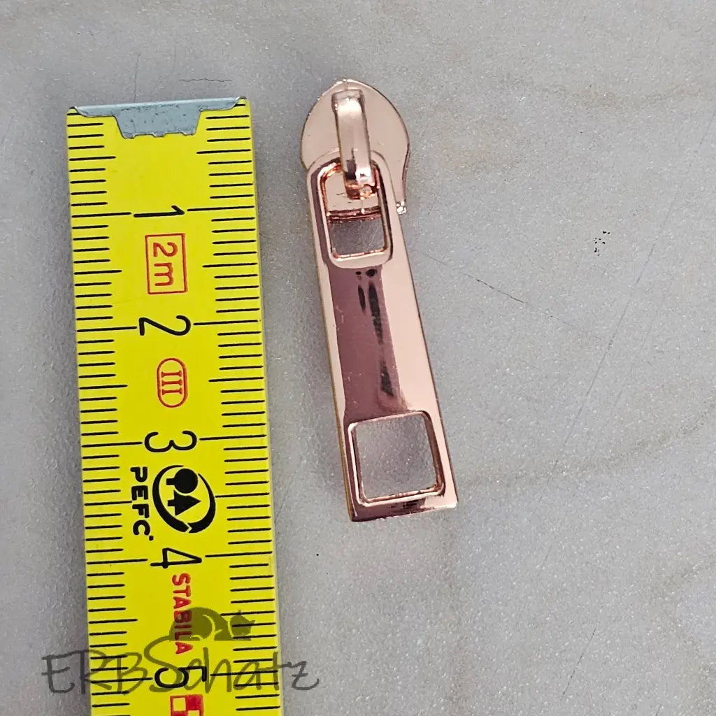 Zipper eckig Gold - Reißverschluss Schieber Gr.5