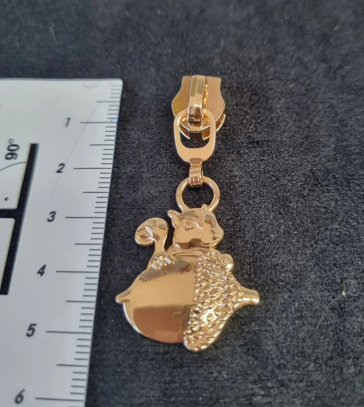Zipper Eichhörnchen Gold - Reißverschluss Schieber Gr.5