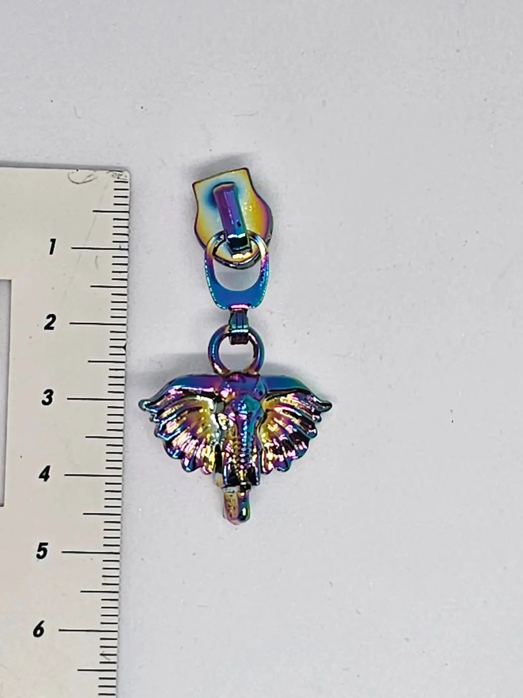 Zipper Elephant 3d Silber - Reißverschluss Schieber Gr.5