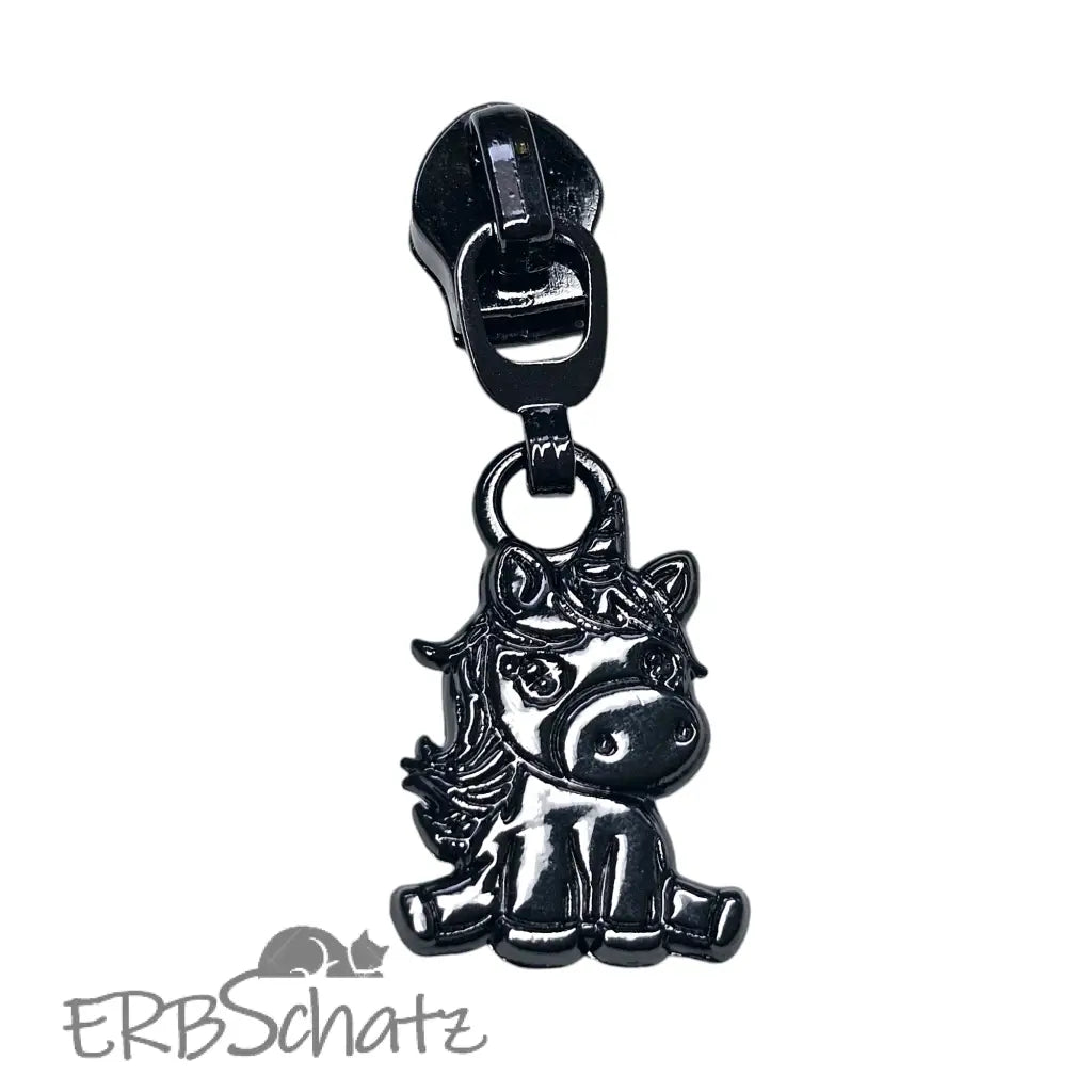 Zipper Erbschatz Unicorn - Gun Metal