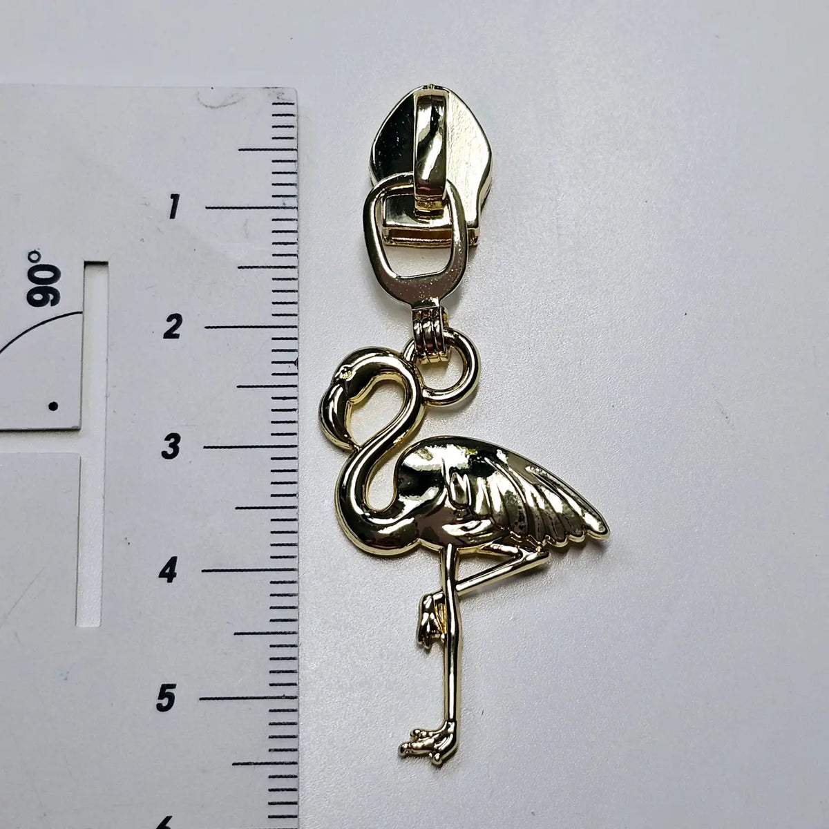 Zipper Flamingo Gold - Reißverschluss Schieber Gr.5