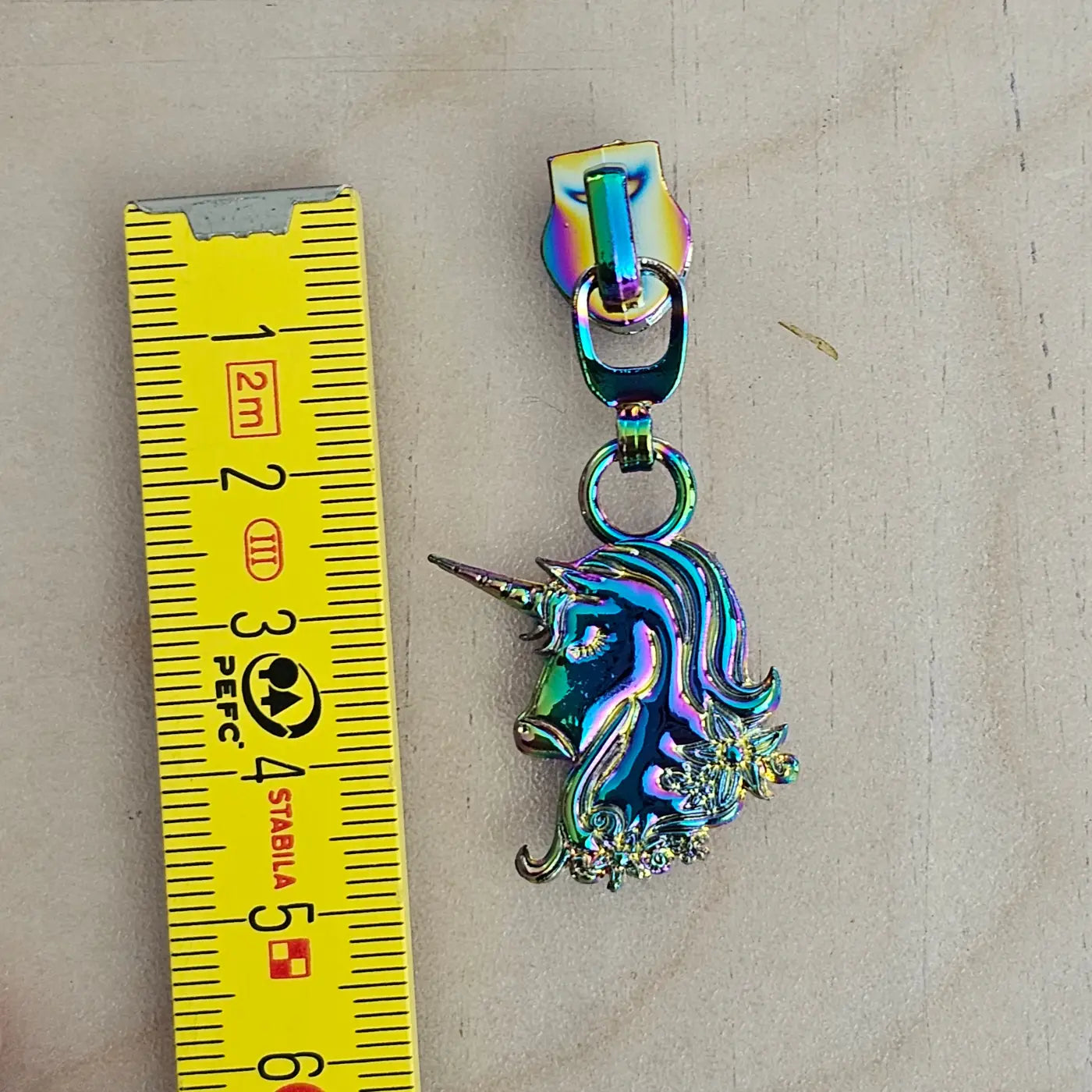 Zipper Flower Unicorn Rainbow - Reißverschluss Schieber Gr.5