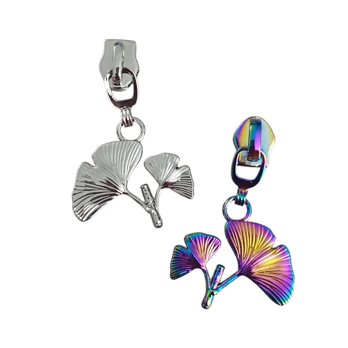 Zipper Ginkgo Blatt Rainbow - Reißverschluss Schieber Gr.5