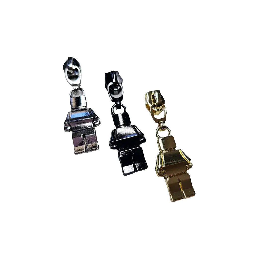Zipper kleiner Roboter Gold - Reißverschluss Schieber Gr.5