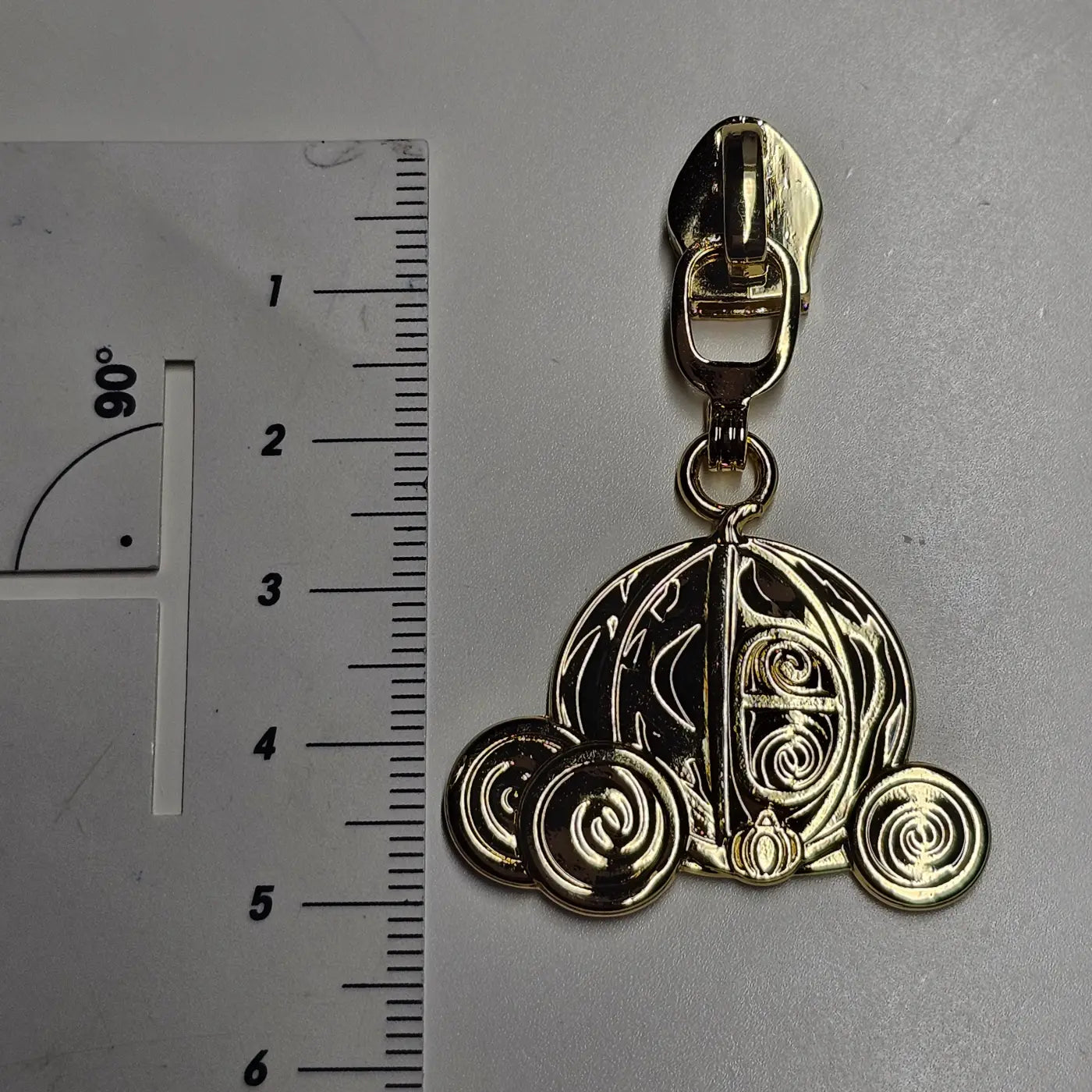 Zipper Märchenkutsche Gold - Reißverschluss Schieber Gr.5