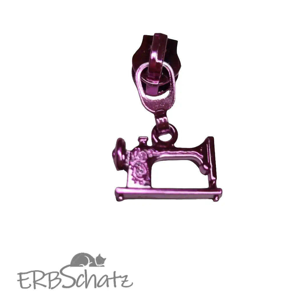 Zipper Nähmaschine metallic bunt - Pink