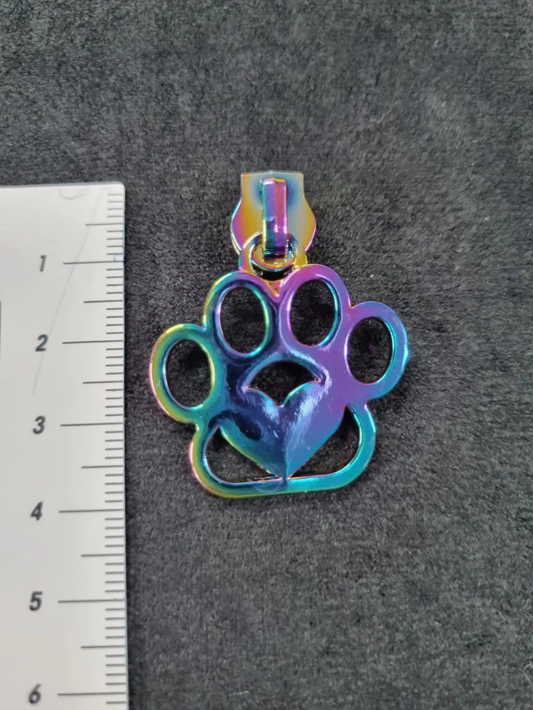 Zipper Pfote Regenbogen - Reißverschluss Schieber Gr.5
