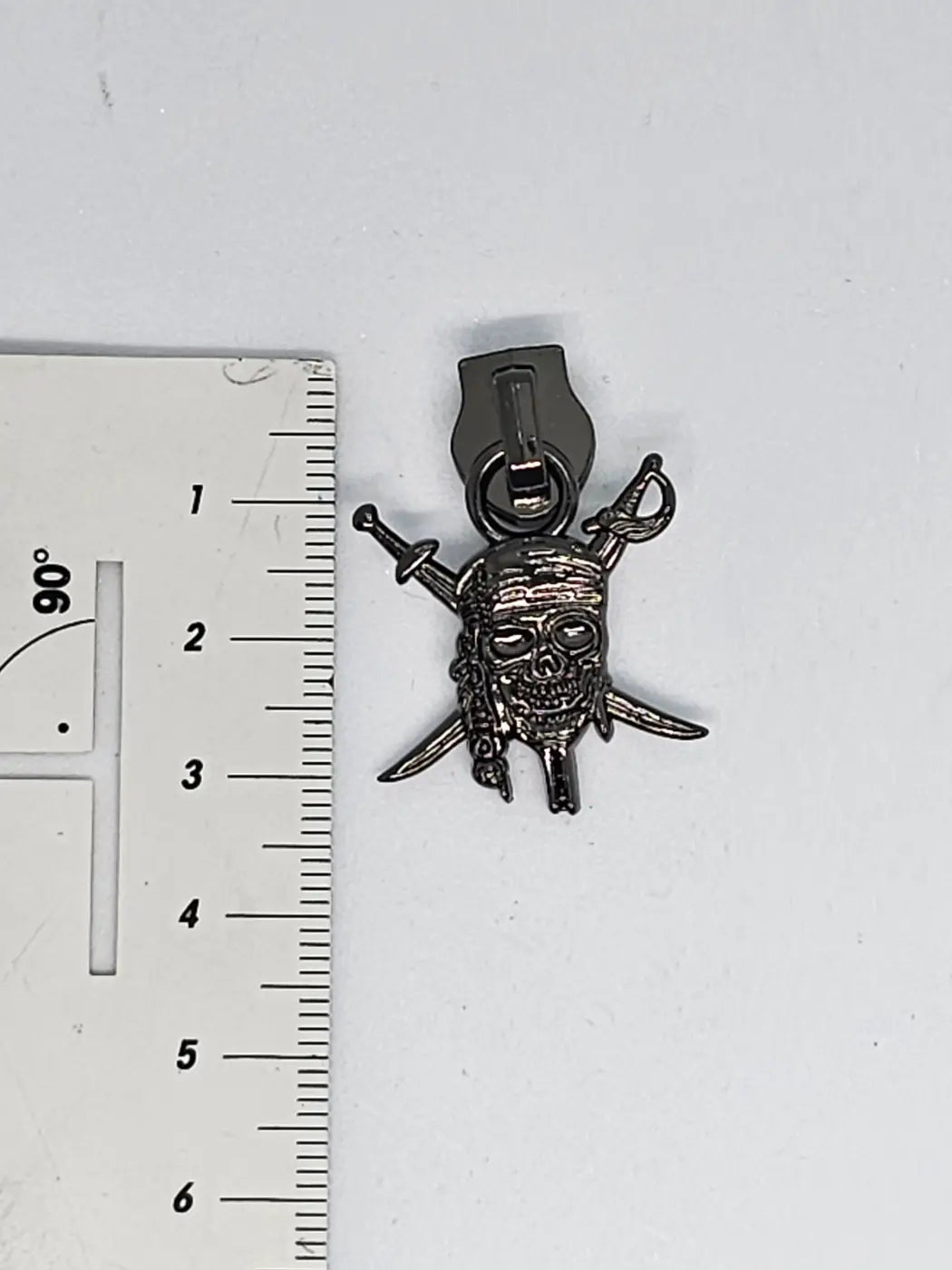 Zipper Pirate Skull Roségold - Reißverschluss Schieber Gr.5