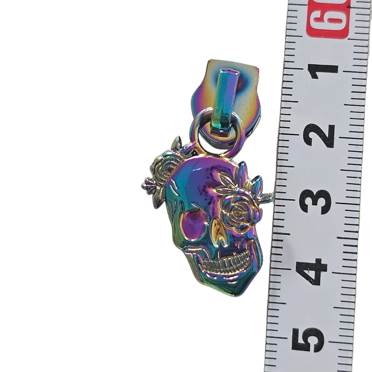 Zipper Skull Roses Roségold - Reißverschluss Schieber Gr.5