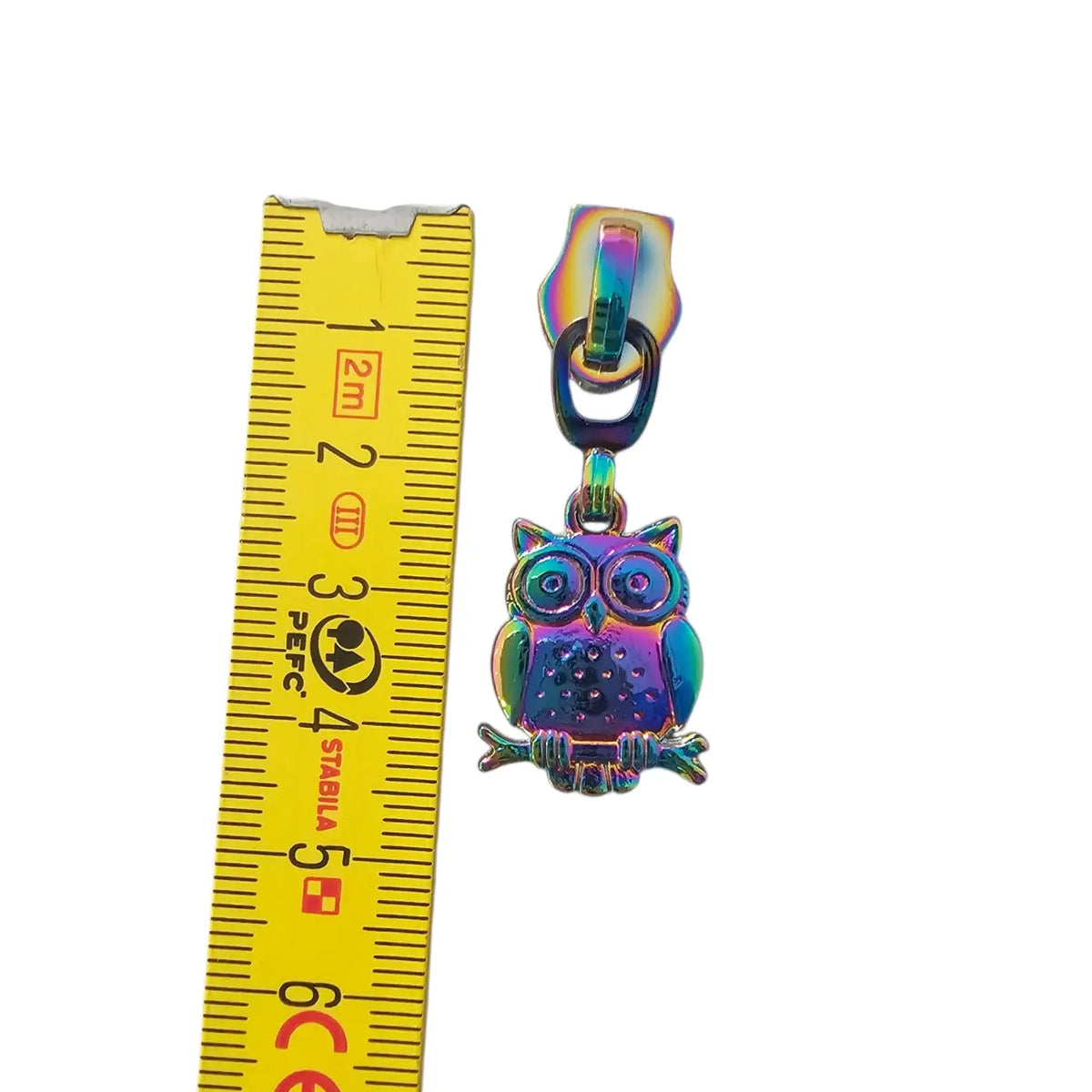 Zipper süße Eule Regenbogen - Reißverschluss Schieber Gr.5
