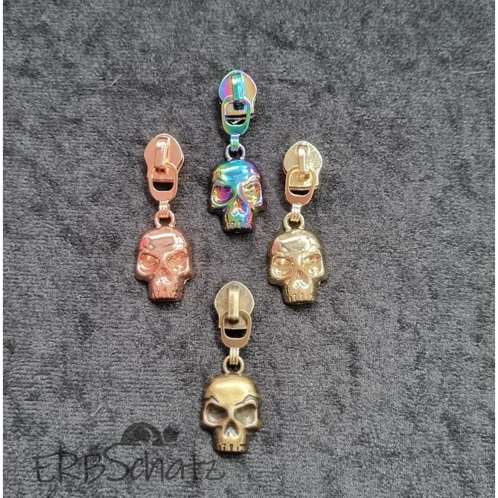 Zipper Totenkopf - Gold