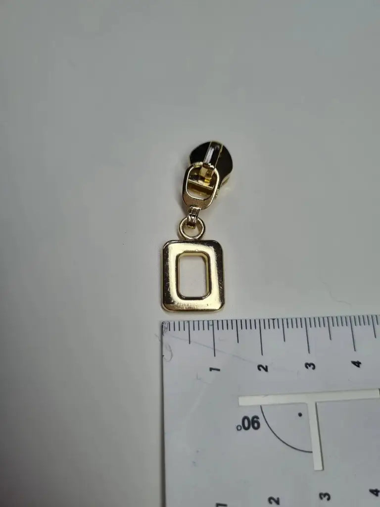 Zipper Viereck Anhänger Silber - Reißverschluss Schieber